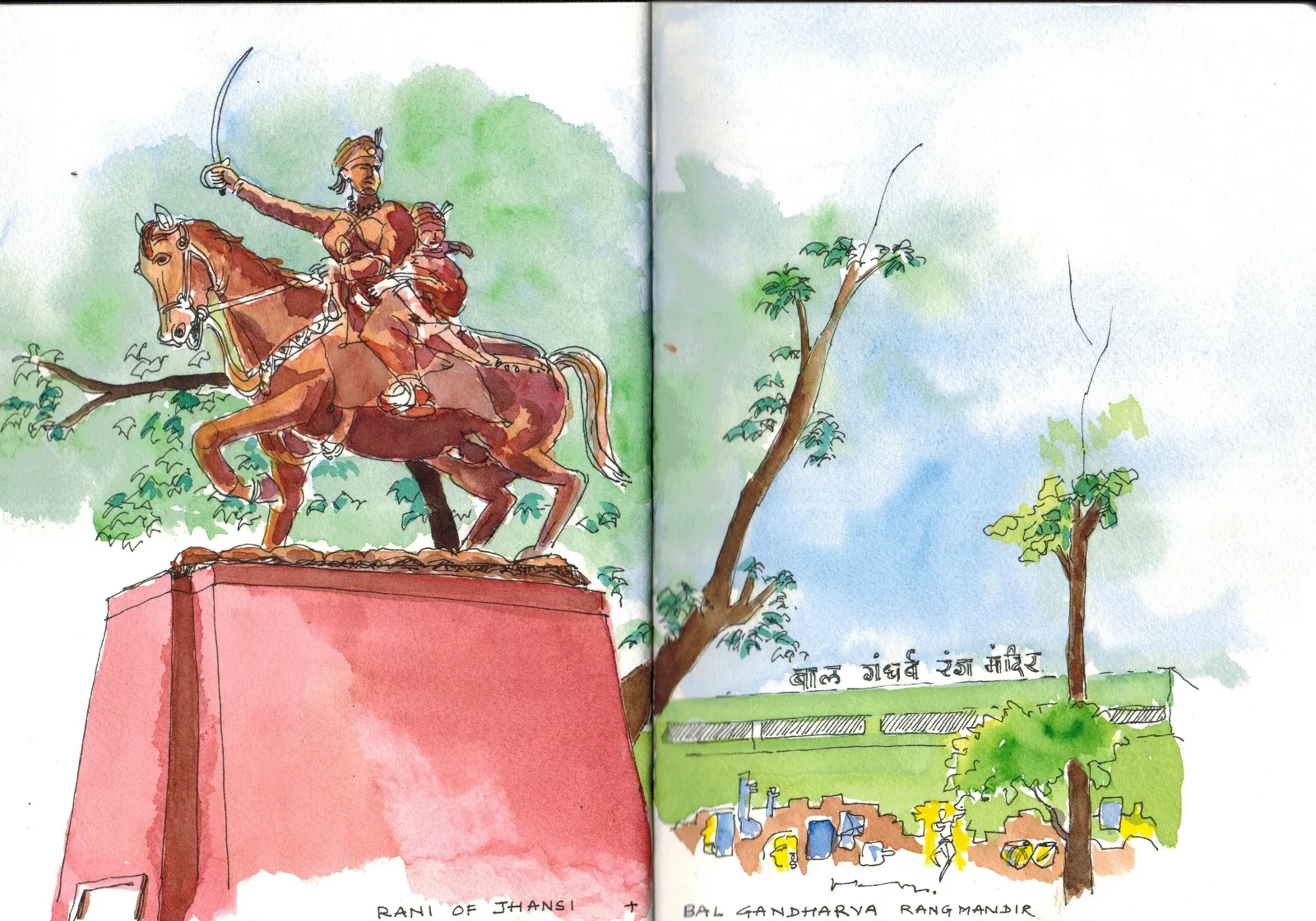 Jhansi chi Raani Statue + Bal Gandharva Rangmadir