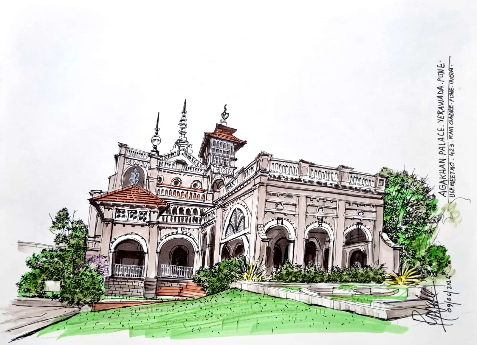Sketched at Aga Khan Palace, Aug 2026