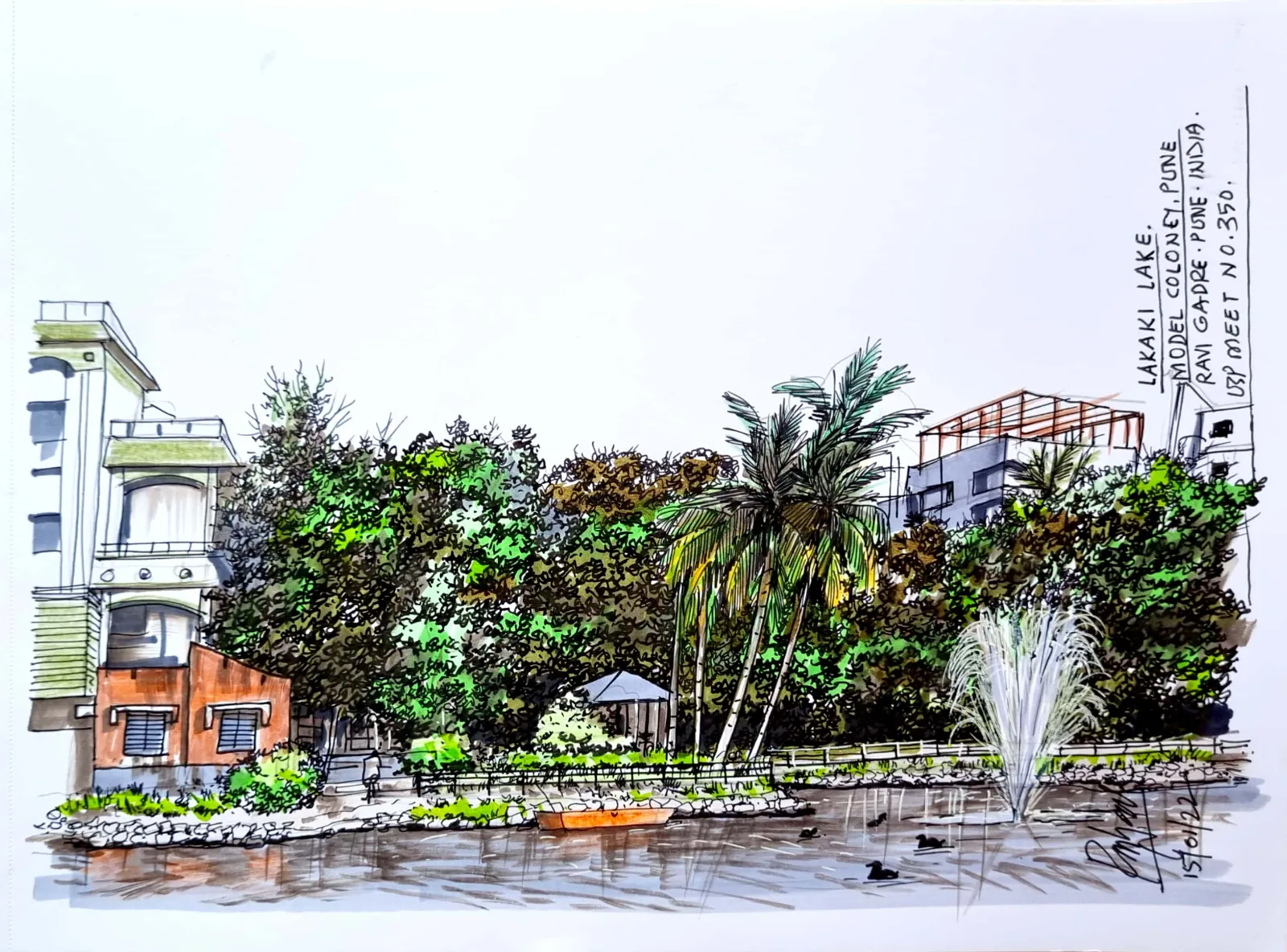 Sketched at Lakaki Lake Park, Aug 2026
