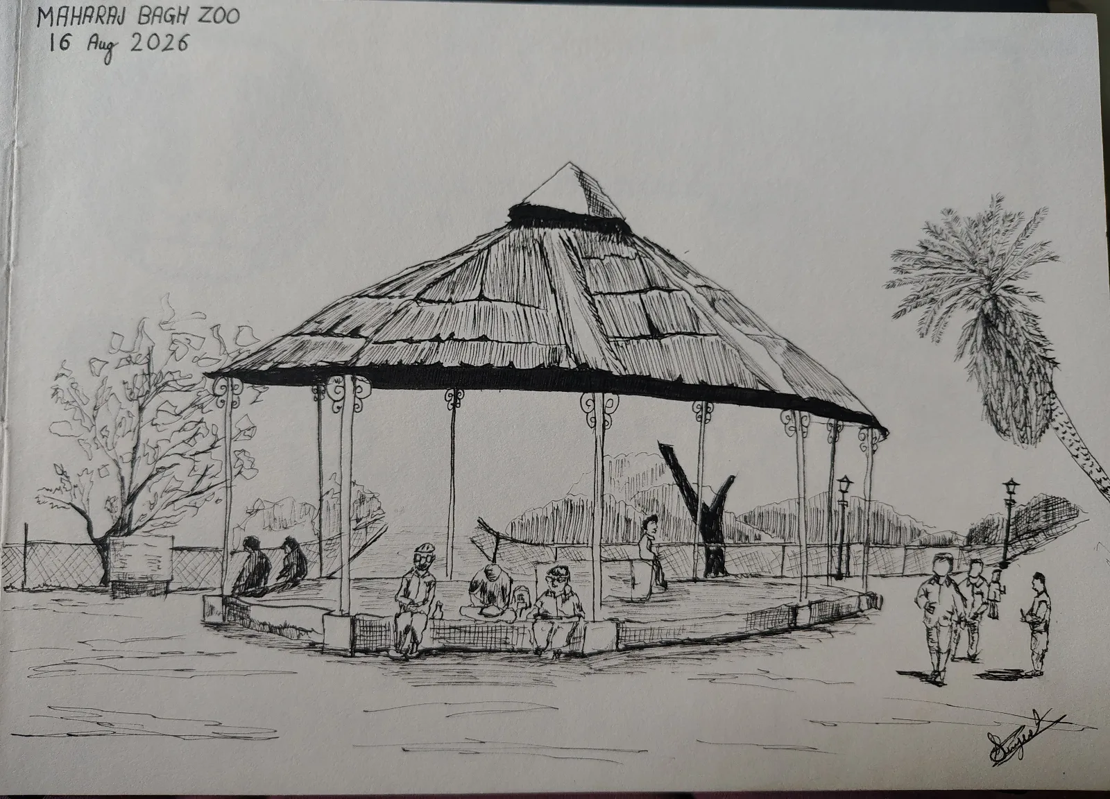 Sketch of Maharaj Bagh Zoo