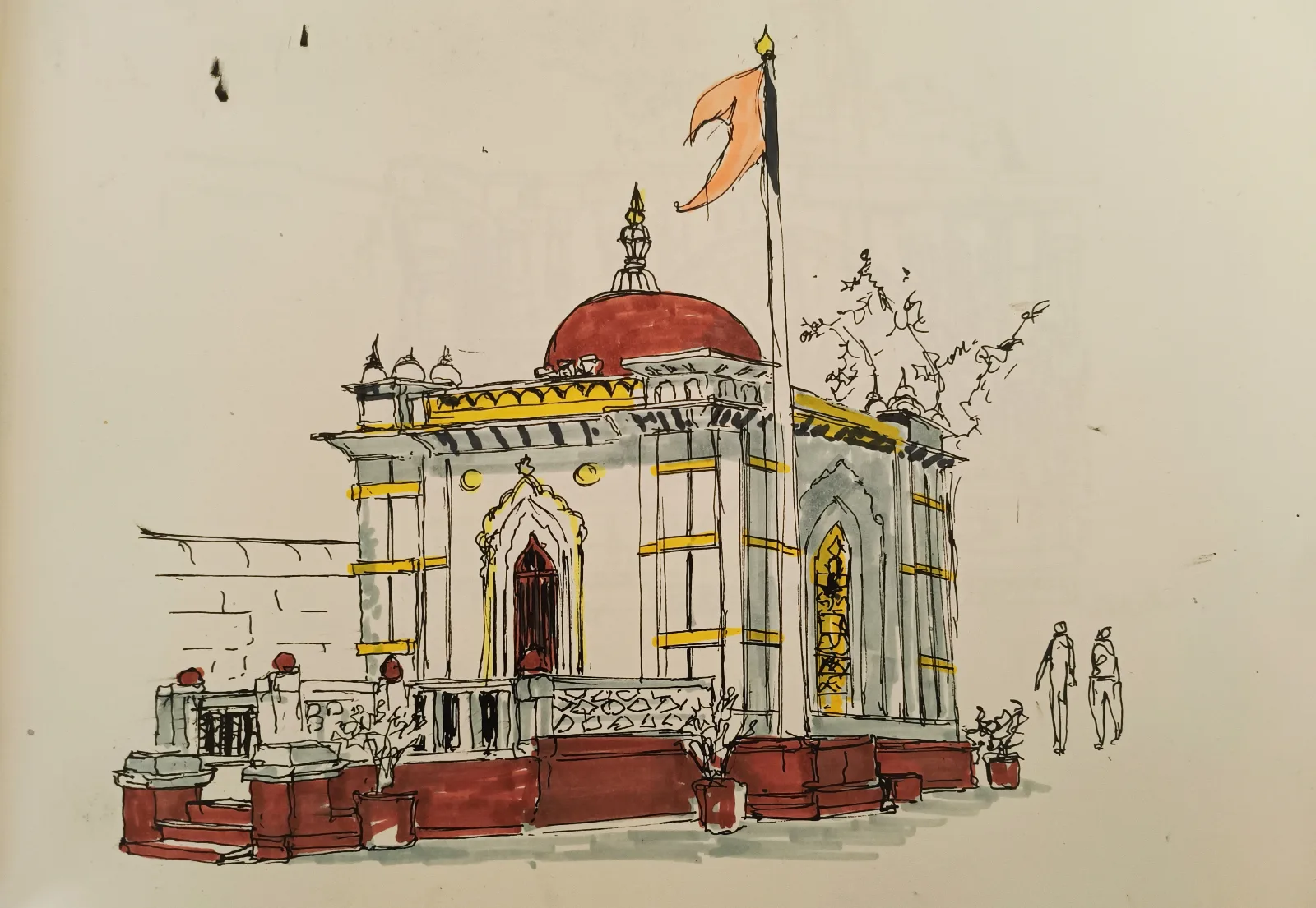 Sketched at Mahadaji Shinde Chhatri, Sep 2026