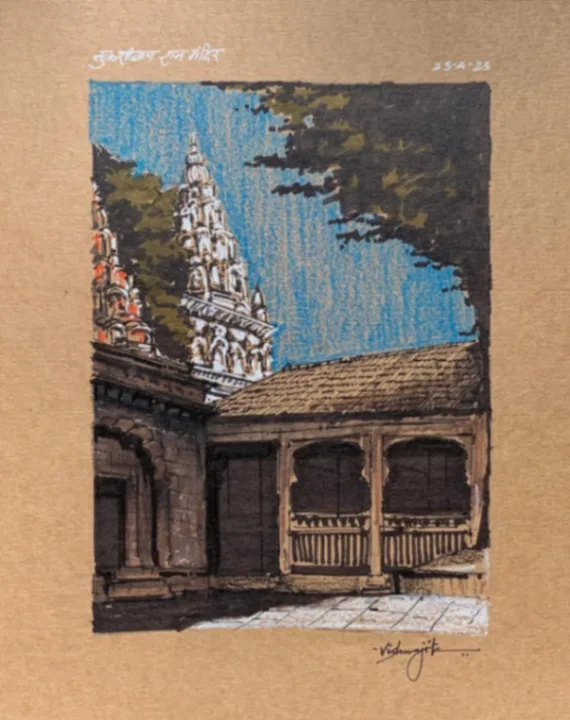 Sketched at Tulshibaug Ram Mandir, Jul 2026